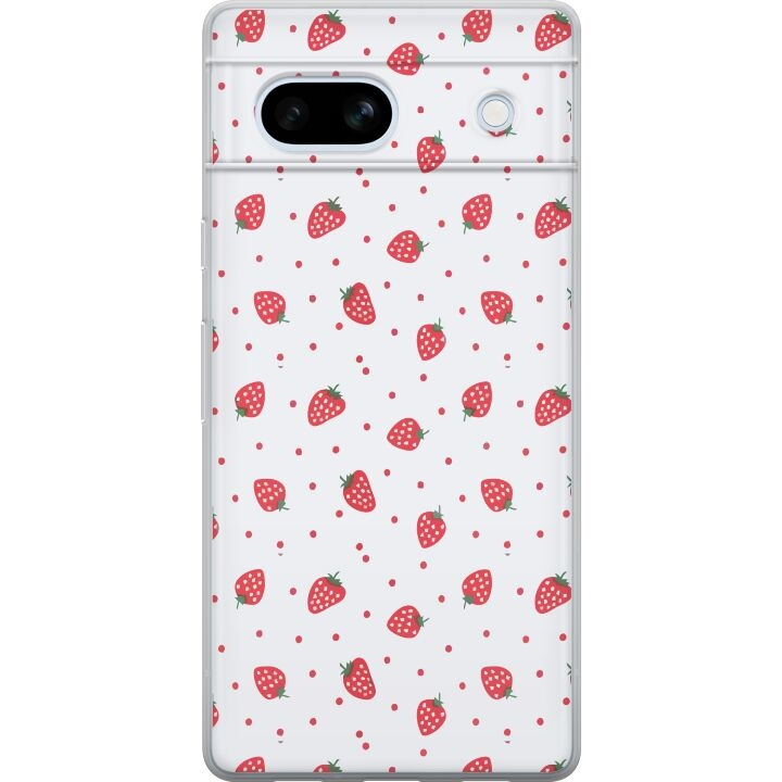 Mobile case for Google Pixel 7a with Strawberries design in the group SMARTPHONE & TABLETS / Phone cases / Google at TP E-commerce Nordic AB (A52258)