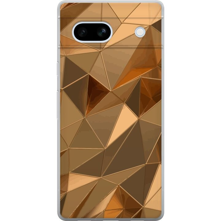 Mobile case for Google Pixel 7a with 3D Gold design in the group SMARTPHONE & TABLETS / Phone cases / Google at TP E-commerce Nordic AB (A52265)