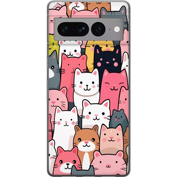 Mobile case for Google Pixel 7 Pro with Cat pattern design in the group SMARTPHONE & TABLETS / Phone cases / Google at TP E-commerce Nordic AB (A52276)