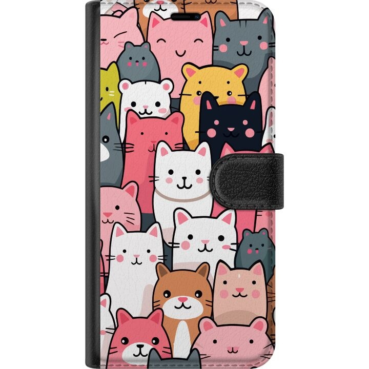 Wallet case for Google Pixel 8 with Cat pattern design in the group SMARTPHONE & TABLETS / Phone cases / Google at TP E-commerce Nordic AB (A52303)