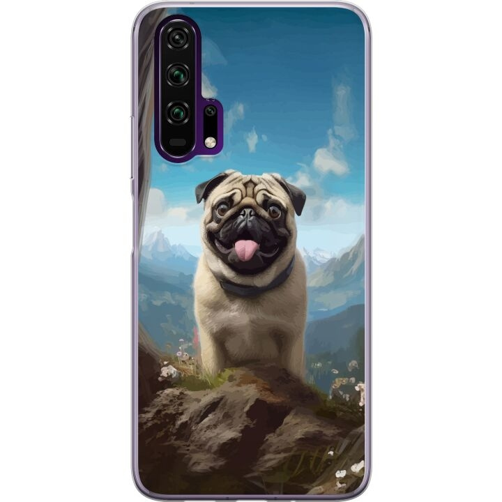 Mobile case for Honor 20 Pro with Happy Dog design in the group SMARTPHONE & TABLETS / Phone cases / Huawei/Honor at TP E-commerce Nordic AB (A52394)