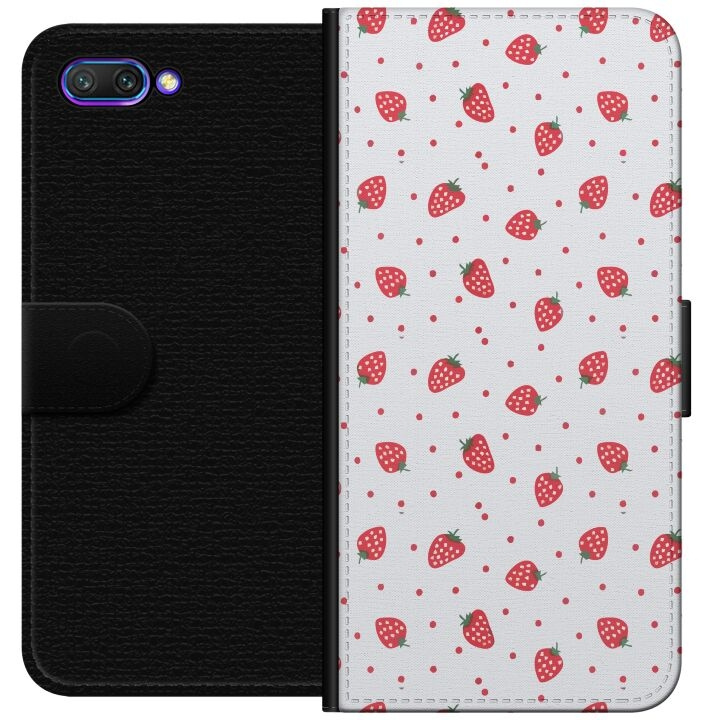 Wallet case for Honor 10 with Strawberries design in the group SMARTPHONE & TABLETS / Phone cases / Huawei/Honor at TP E-commerce Nordic AB (A52582)