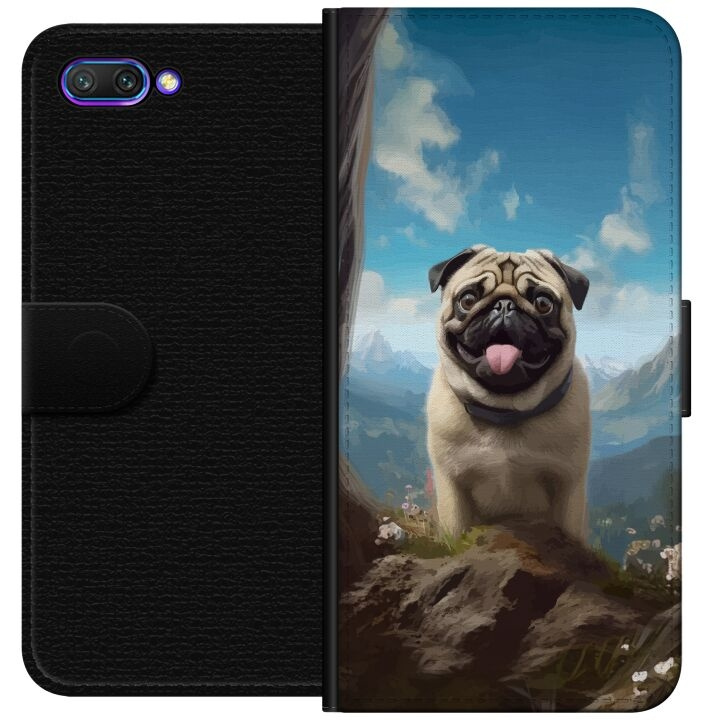 Wallet case for Honor 10 with Happy Dog design in the group SMARTPHONE & TABLETS / Phone cases / Huawei/Honor at TP E-commerce Nordic AB (A52583)