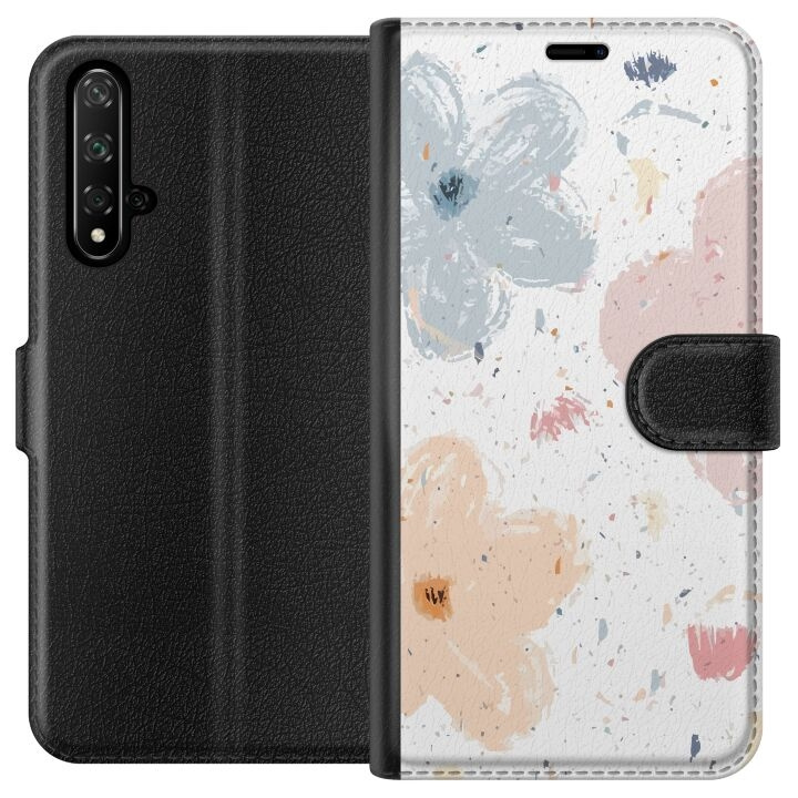 Wallet case for Honor 20 with Flowers design in the group SMARTPHONE & TABLETS / Phone cases / Huawei/Honor at TP E-commerce Nordic AB (A52604)