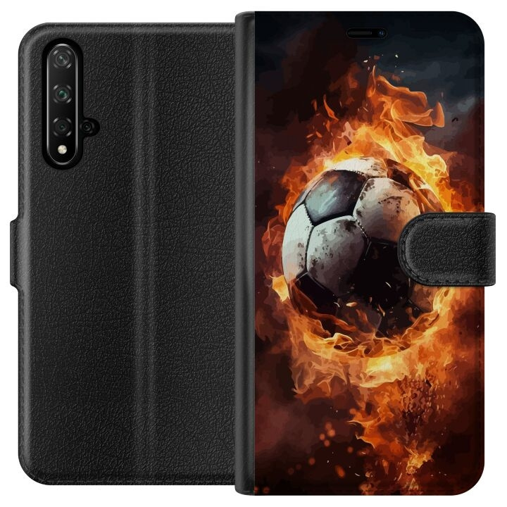 Wallet case for Honor 20 with Football design in the group SMARTPHONE & TABLETS / Phone cases / Huawei/Honor at TP E-commerce Nordic AB (A52613)