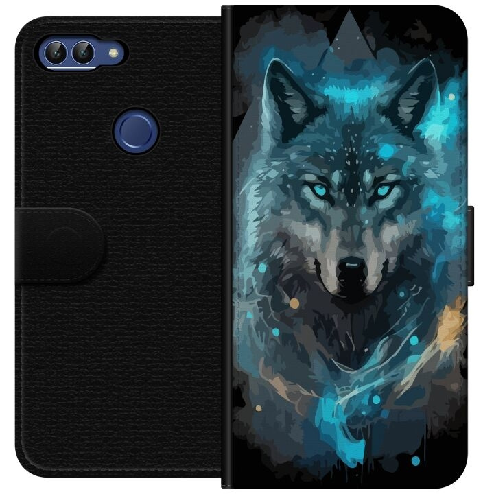 Wallet case for Huawei P smart with Wolf design in the group SMARTPHONE & TABLETS / Phone cases / Huawei/Honor at TP E-commerce Nordic AB (A52624)