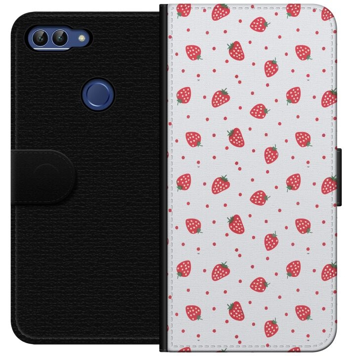 Wallet case for Huawei P smart with Strawberries design in the group SMARTPHONE & TABLETS / Phone cases / Huawei/Honor at TP E-commerce Nordic AB (A52636)