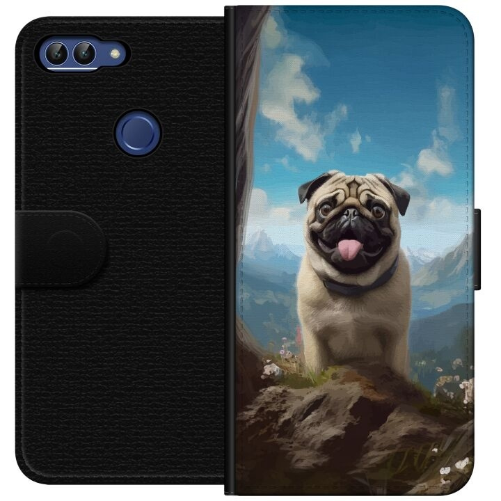 Wallet case for Huawei P smart with Happy Dog design in the group SMARTPHONE & TABLETS / Phone cases / Huawei/Honor at TP E-commerce Nordic AB (A52637)