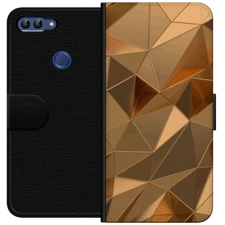 Wallet case for Huawei P smart with 3D Gold design in the group SMARTPHONE & TABLETS / Phone cases / Huawei/Honor at TP E-commerce Nordic AB (A52643)