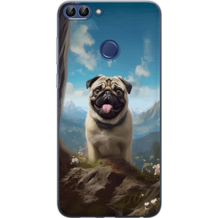 Mobile case for Huawei P smart with Happy Dog design in the group SMARTPHONE & TABLETS / Phone cases / Huawei/Honor at TP E-commerce Nordic AB (A52664)