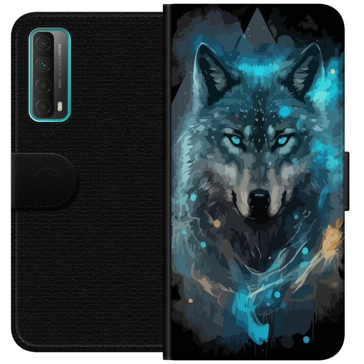 Wallet case for Huawei P smart 2021 with Wolf design in the group SMARTPHONE & TABLETS / Phone cases / Huawei/Honor at TP E-commerce Nordic AB (A52678)