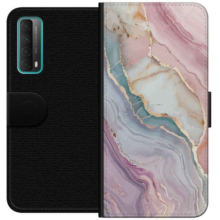 Wallet case for Huawei P smart 2021 with Marble design in the group SMARTPHONE & TABLETS / Phone cases / Huawei/Honor at TP E-commerce Nordic AB (A52695)