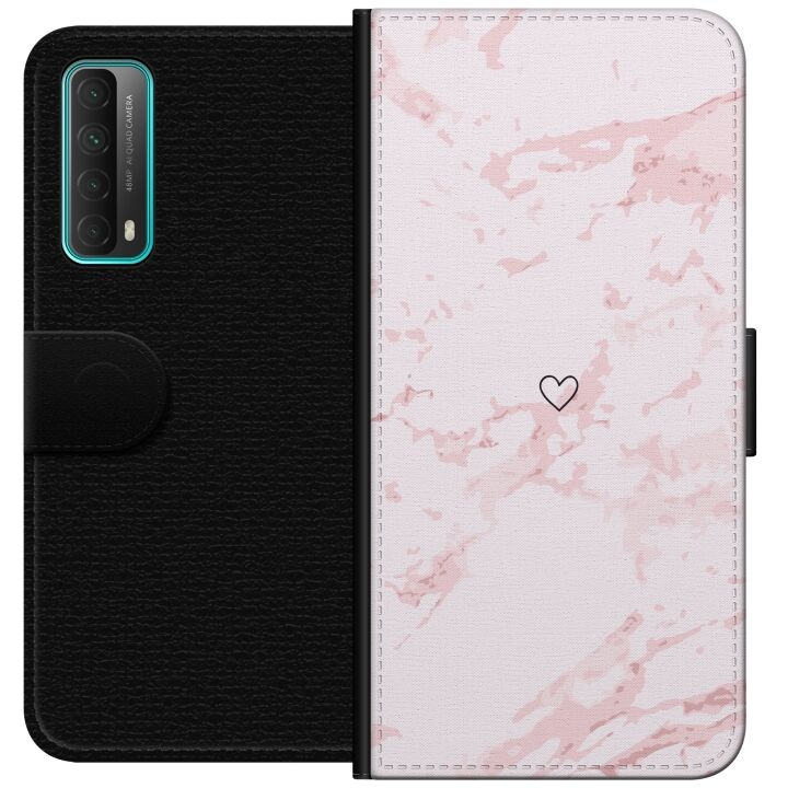 Wallet case for Huawei P smart 2021 with Pink Heart design in the group SMARTPHONE & TABLETS / Phone cases / Huawei/Honor at TP E-commerce Nordic AB (A52696)