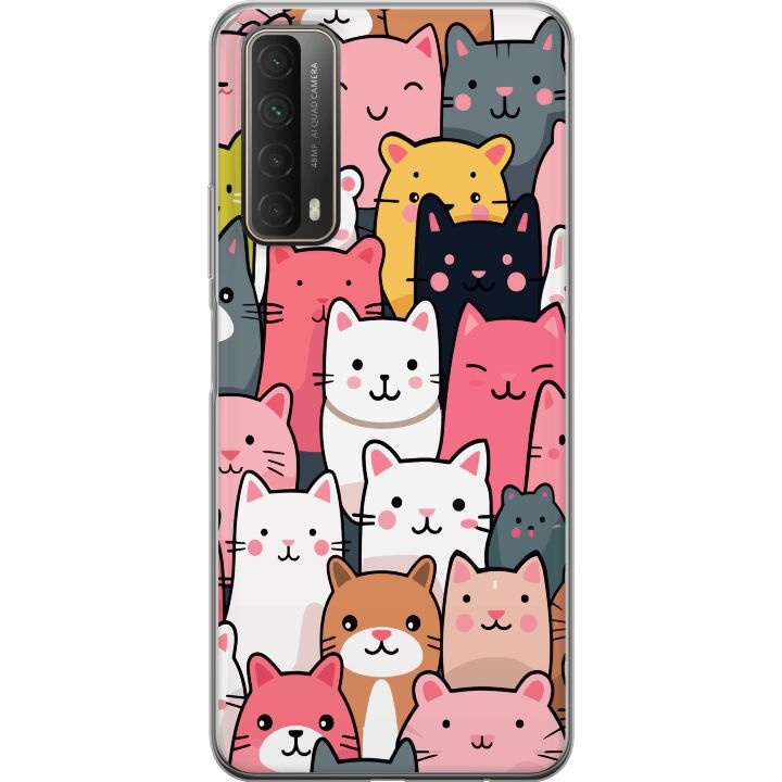 Mobile case for Huawei P smart 2021 with Cat pattern design in the group SMARTPHONE & TABLETS / Phone cases / Huawei/Honor at TP E-commerce Nordic AB (A52708)