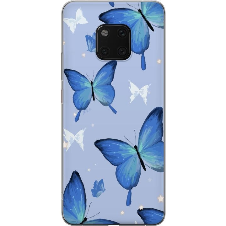 Mobile case for Huawei Mate 20 Pro with Blue butterflies design in the group SMARTPHONE & TABLETS / Phone cases / Huawei/Honor at TP E-commerce Nordic AB (A52851)