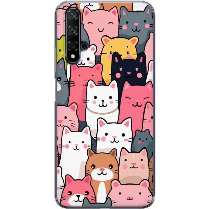 Mobile case for Huawei nova 5T with Cat pattern design in the group SMARTPHONE & TABLETS / Phone cases / Huawei/Honor at TP E-commerce Nordic AB (A52924)