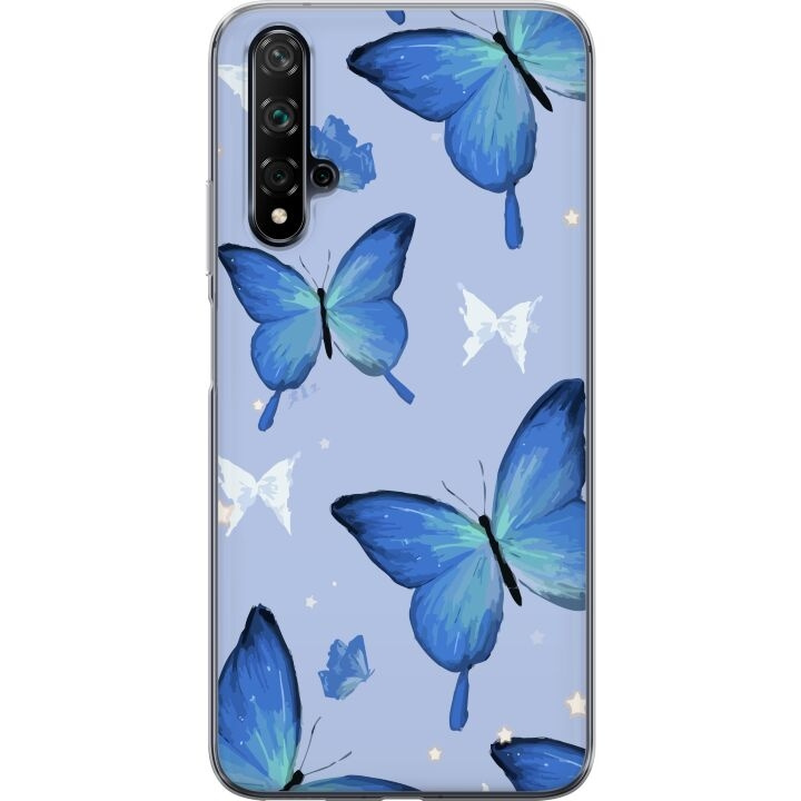 Mobile case for Huawei nova 5T with Blue butterflies design in the group SMARTPHONE & TABLETS / Phone cases / Huawei/Honor at TP E-commerce Nordic AB (A52932)