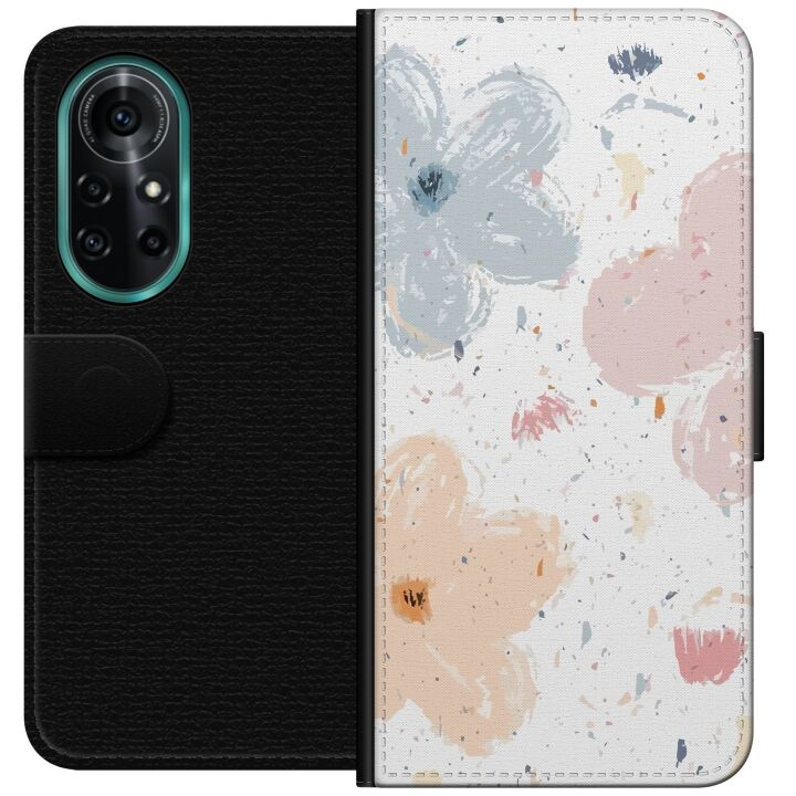 Wallet case for Huawei nova 8 Pro with Flowers design in the group SMARTPHONE & TABLETS / Phone cases / Huawei/Honor at TP E-commerce Nordic AB (A52955)