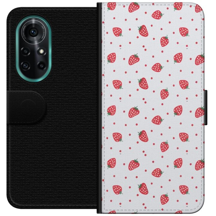 Wallet case for Huawei nova 8 Pro with Strawberries design in the group SMARTPHONE & TABLETS / Phone cases / Huawei/Honor at TP E-commerce Nordic AB (A52960)