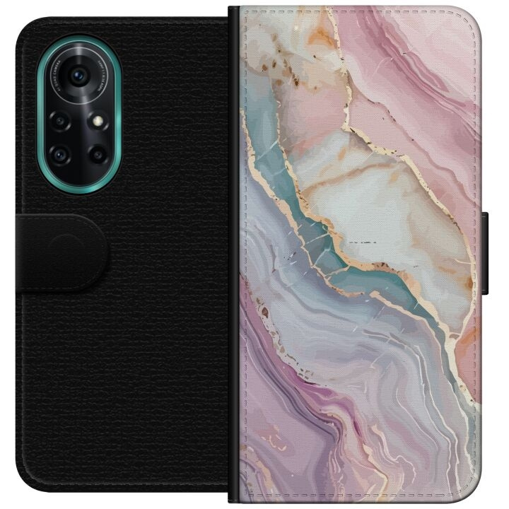 Wallet case for Huawei nova 8 Pro with Marble design in the group SMARTPHONE & TABLETS / Phone cases / Huawei/Honor at TP E-commerce Nordic AB (A52965)