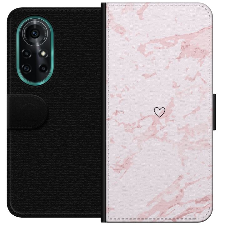 Wallet case for Huawei nova 8 Pro with Pink Heart design in the group SMARTPHONE & TABLETS / Phone cases / Huawei/Honor at TP E-commerce Nordic AB (A52966)