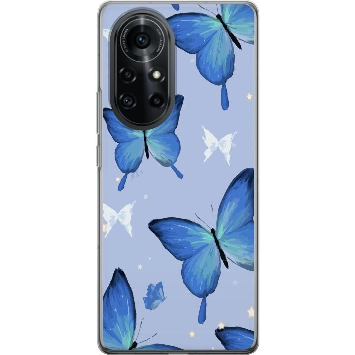 Mobile case for Huawei nova 8 Pro with Blue butterflies design in the group SMARTPHONE & TABLETS / Phone cases / Huawei/Honor at TP E-commerce Nordic AB (A52986)