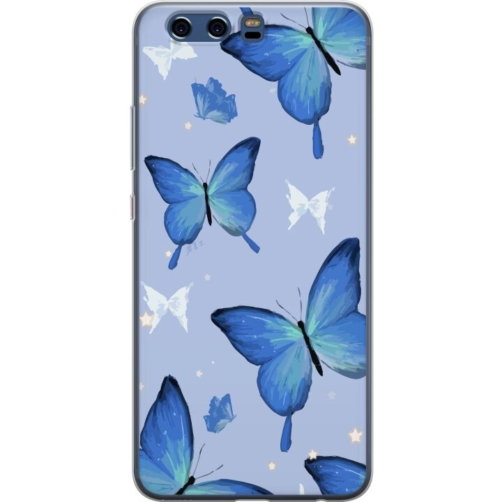 Mobile case for Huawei P10 with Blue butterflies design in the group SMARTPHONE & TABLETS / Phone cases / Huawei/Honor at TP E-commerce Nordic AB (A53013)