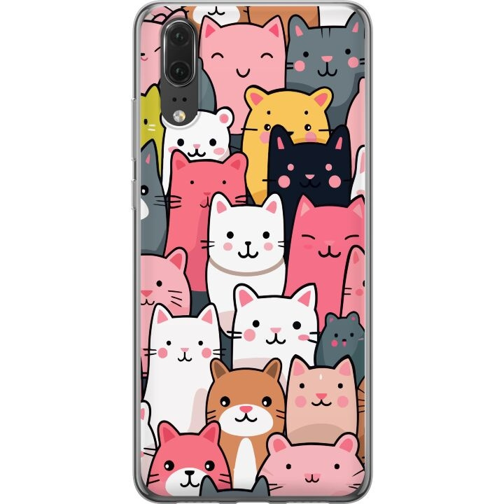 Mobile case for Huawei P20 with Cat pattern design in the group SMARTPHONE & TABLETS / Phone cases / Huawei/Honor at TP E-commerce Nordic AB (A53032)