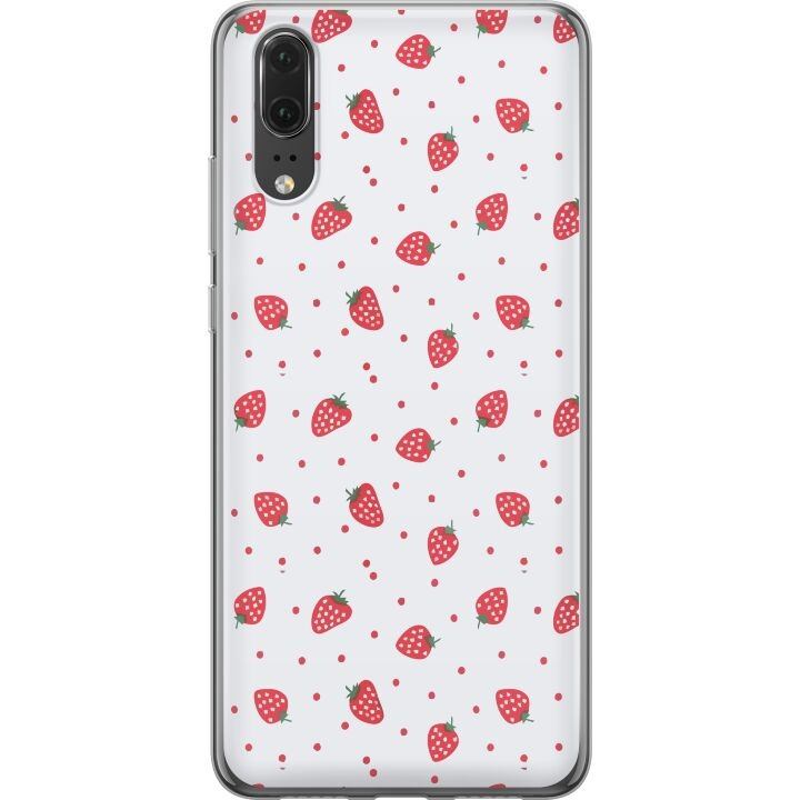 Mobile case for Huawei P20 with Strawberries design in the group SMARTPHONE & TABLETS / Phone cases / Huawei/Honor at TP E-commerce Nordic AB (A53041)