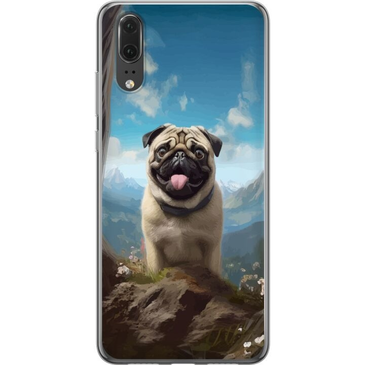 Mobile case for Huawei P20 with Happy Dog design in the group SMARTPHONE & TABLETS / Phone cases / Huawei/Honor at TP E-commerce Nordic AB (A53042)