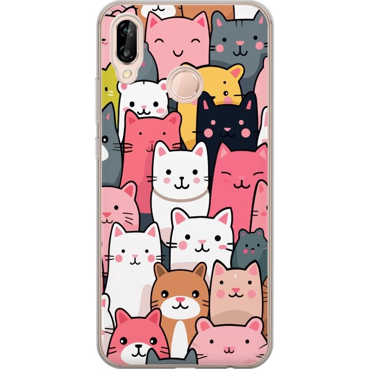 Mobile case for Huawei P20 lite with Cat pattern design in the group SMARTPHONE & TABLETS / Phone cases / Huawei/Honor at TP E-commerce Nordic AB (A53086)