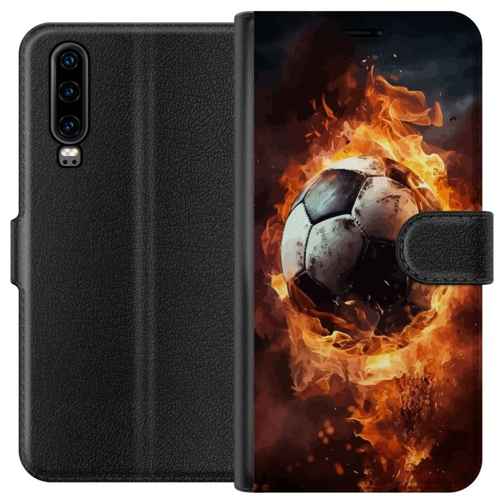 Wallet case for Huawei P30 with Football design in the group SMARTPHONE & TABLETS / Phone cases / Huawei/Honor at TP E-commerce Nordic AB (A53180)