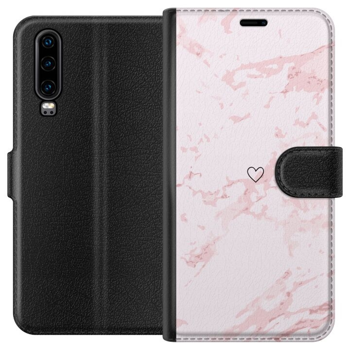 Wallet case for Huawei P30 with Pink Heart design in the group SMARTPHONE & TABLETS / Phone cases / Huawei/Honor at TP E-commerce Nordic AB (A53182)