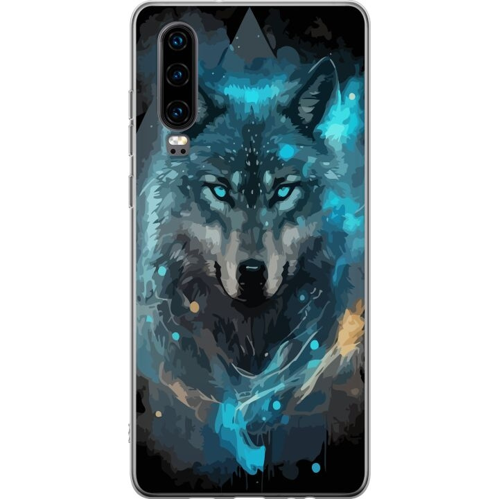 Mobile case for Huawei P30 with Wolf design in the group SMARTPHONE & TABLETS / Phone cases / Huawei/Honor at TP E-commerce Nordic AB (A53191)