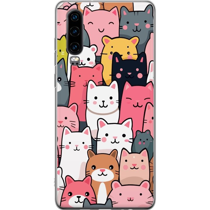 Mobile case for Huawei P30 with Cat pattern design in the group SMARTPHONE & TABLETS / Phone cases / Huawei/Honor at TP E-commerce Nordic AB (A53194)