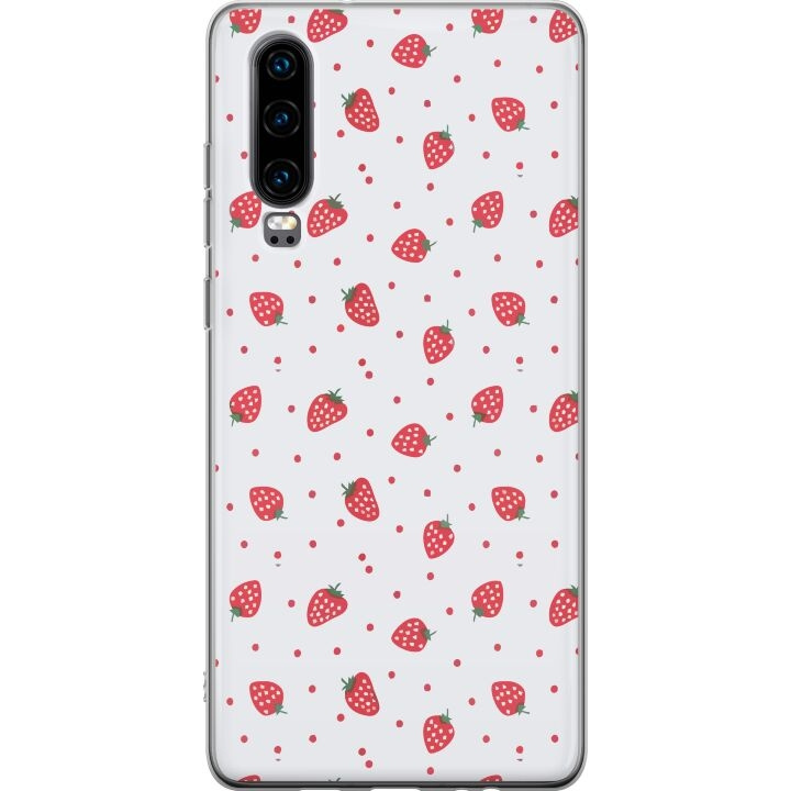 Mobile case for Huawei P30 with Strawberries design in the group SMARTPHONE & TABLETS / Phone cases / Huawei/Honor at TP E-commerce Nordic AB (A53203)