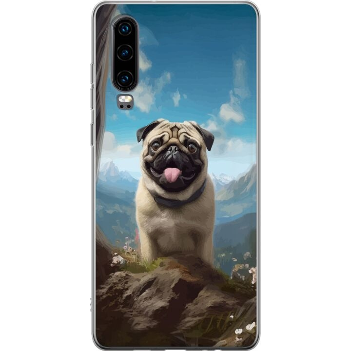 Mobile case for Huawei P30 with Happy Dog design in the group SMARTPHONE & TABLETS / Phone cases / Huawei/Honor at TP E-commerce Nordic AB (A53204)