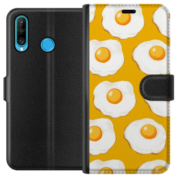 Wallet case for Huawei P30 lite with Fried egg design in the group SMARTPHONE & TABLETS / Phone cases / Huawei/Honor at TP E-commerce Nordic AB (A53215)