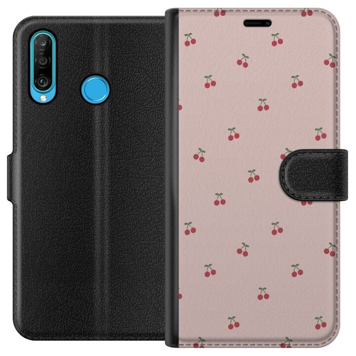 Wallet case for Huawei P30 lite with Cherry design in the group SMARTPHONE & TABLETS / Phone cases / Huawei/Honor at TP E-commerce Nordic AB (A53220)