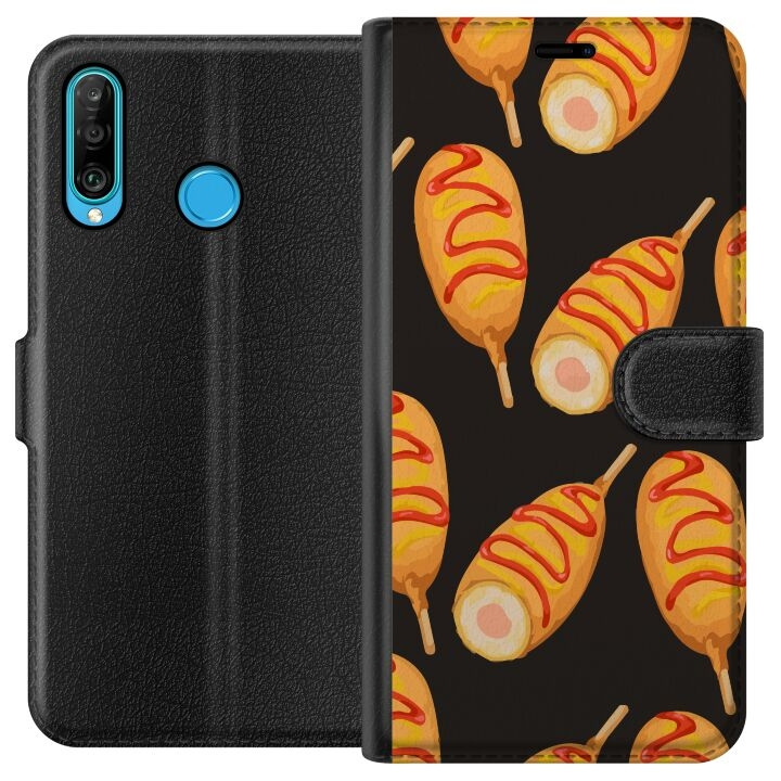 Wallet case for Huawei P30 lite with Chicken drumstick design in the group SMARTPHONE & TABLETS / Phone cases / Huawei/Honor at TP E-commerce Nordic AB (A53222)