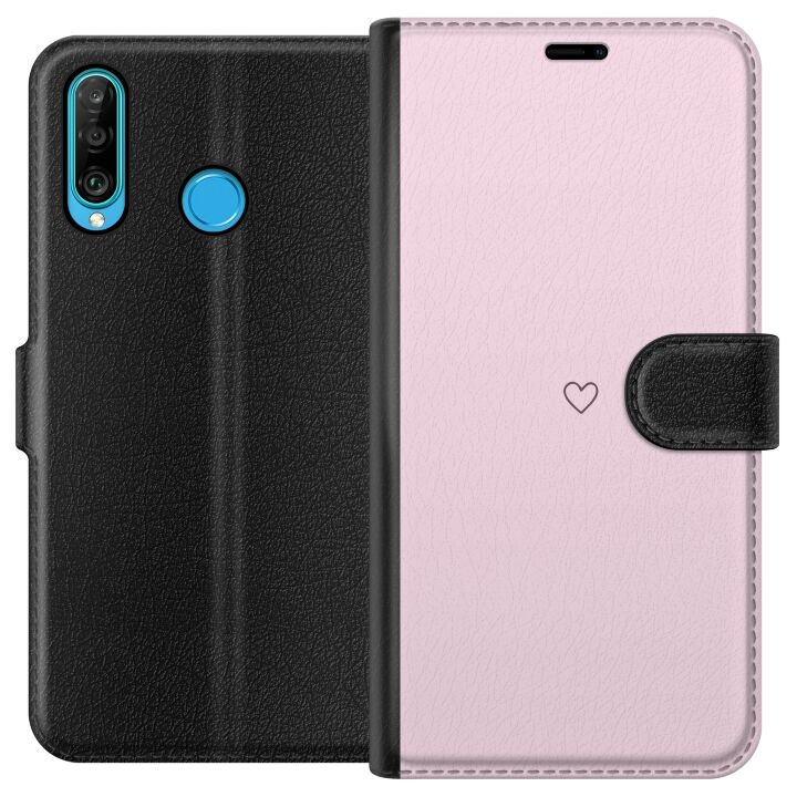 Wallet case for Huawei P30 lite with Heart design in the group SMARTPHONE & TABLETS / Phone cases / Huawei/Honor at TP E-commerce Nordic AB (A53232)