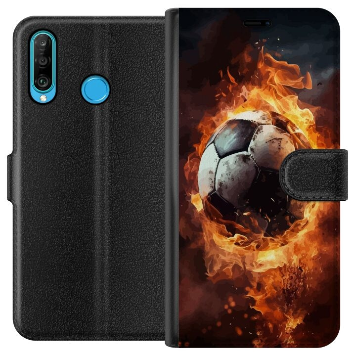 Wallet case for Huawei P30 lite with Football design in the group SMARTPHONE & TABLETS / Phone cases / Huawei/Honor at TP E-commerce Nordic AB (A53234)