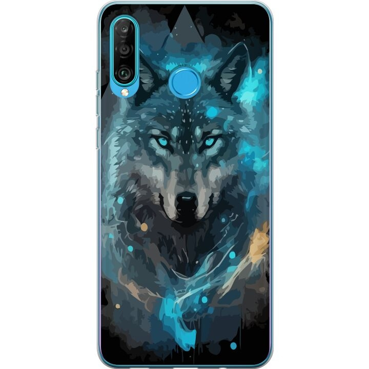 Mobile case for Huawei P30 lite with Wolf design in the group SMARTPHONE & TABLETS / Phone cases / Huawei/Honor at TP E-commerce Nordic AB (A53245)