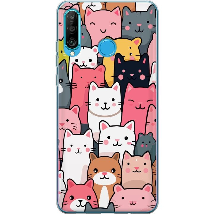 Mobile case for Huawei P30 lite with Cat pattern design in the group SMARTPHONE & TABLETS / Phone cases / Huawei/Honor at TP E-commerce Nordic AB (A53248)