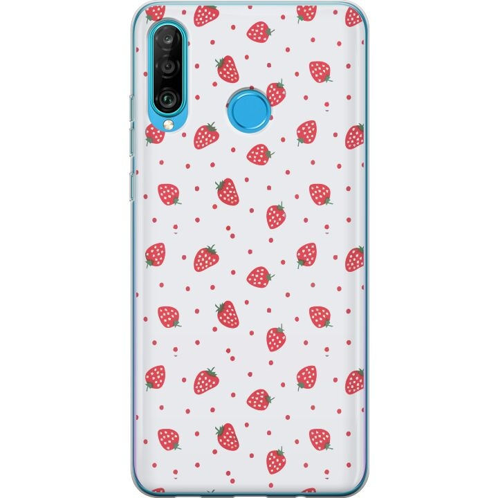 Mobile case for Huawei P30 lite with Strawberries design in the group SMARTPHONE & TABLETS / Phone cases / Huawei/Honor at TP E-commerce Nordic AB (A53257)