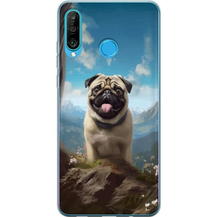 Mobile case for Huawei P30 lite with Happy Dog design in the group SMARTPHONE & TABLETS / Phone cases / Huawei/Honor at TP E-commerce Nordic AB (A53258)