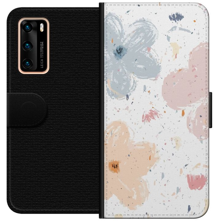 Wallet case for Huawei P40 with Flowers design in the group SMARTPHONE & TABLETS / Phone cases / Huawei/Honor at TP E-commerce Nordic AB (A53333)