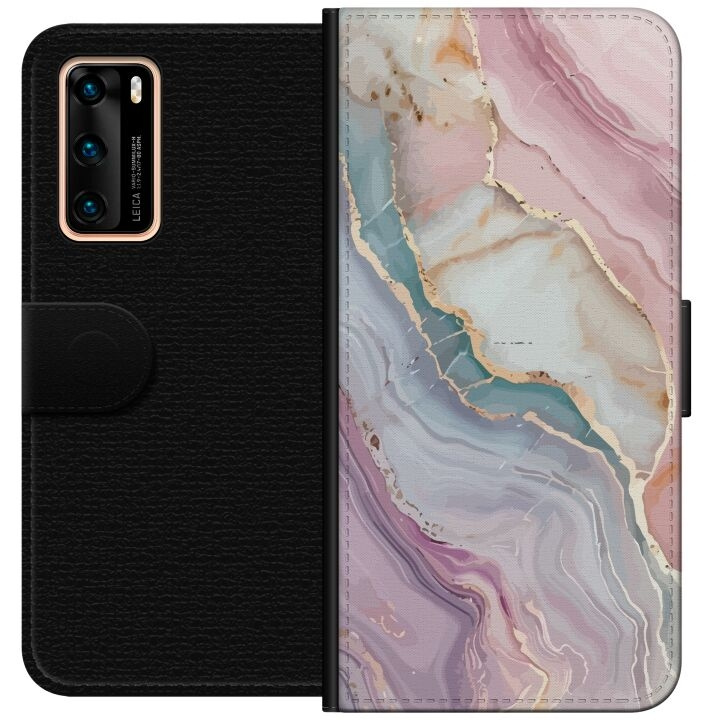 Wallet case for Huawei P40 with Marble design in the group SMARTPHONE & TABLETS / Phone cases / Huawei/Honor at TP E-commerce Nordic AB (A53343)