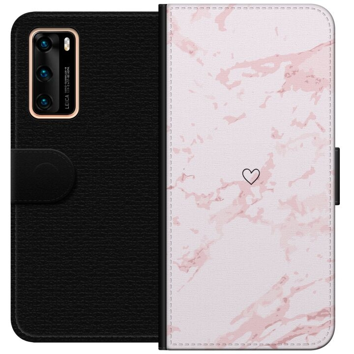 Wallet case for Huawei P40 with Pink Heart design in the group SMARTPHONE & TABLETS / Phone cases / Huawei/Honor at TP E-commerce Nordic AB (A53344)