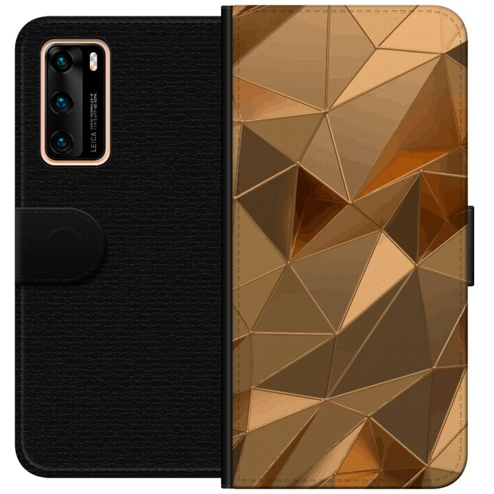 Wallet case for Huawei P40 with 3D Gold design in the group SMARTPHONE & TABLETS / Phone cases / Huawei/Honor at TP E-commerce Nordic AB (A53345)